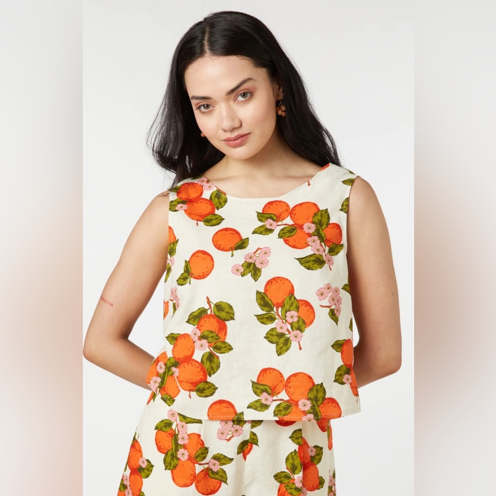 princess highway Orange Toile Sleevless Top size 16